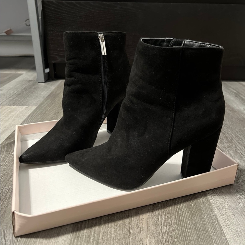 JustFab black booties